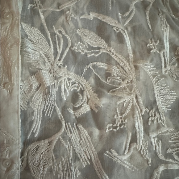 Dana Buchman Off White Sheer Button-Up Blouse - Picture 4 of 13